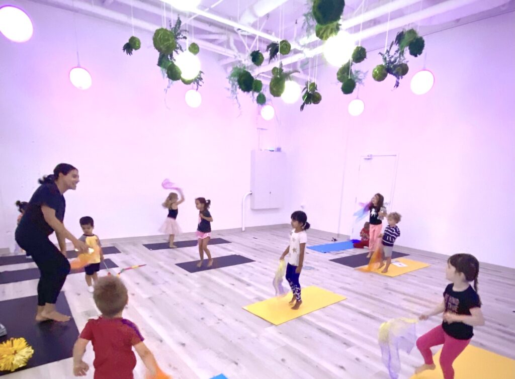 kids doing yoga