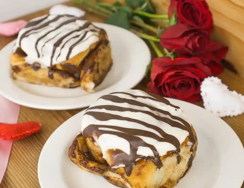 Valentine's Day Cinnamon Buns