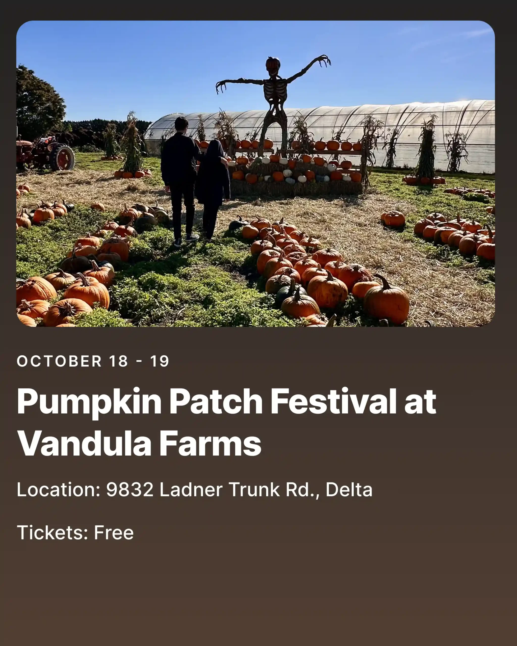 Vandula Farms Trick or Treating in Metro Vancouver